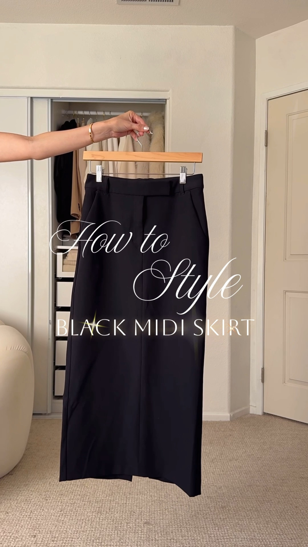 How to style a black midi skirt. 
4 fall autumn outfit ideas wearing one of the most flattering skirts ever!
Wearing size 4 R
.

Here are my body measurements for your reference:
Bra: 32C (81 cm)
Waist:26" (66 cm)
Hips: 38" (96.5 cm)
Height: 5'7" (170 cm)
.

#ootd #fashionreels  #outfitinspo #over40fashion #zarafinds #zarawomen 
#outfitinspiration
#ootdfashion #oldmoneystyle 