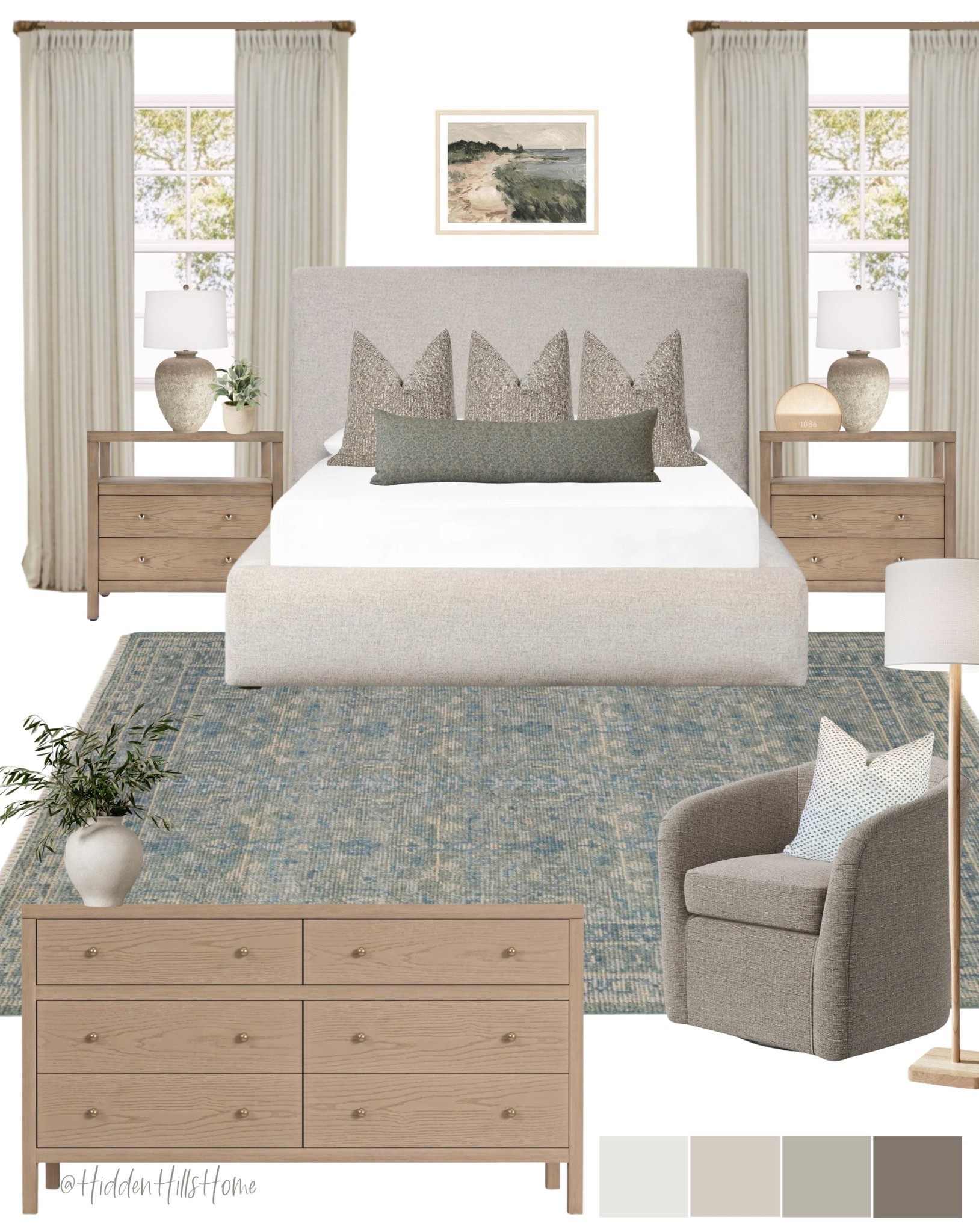 Master bedroom decor mood board, master bedroom design, home decor ideas, home inspiration, bedroom rug, nightstands, bedding, dresser, cozy bedroom inspiration #bedroom

#LTKHome #LTKSaleAlert #LTKSeasonal