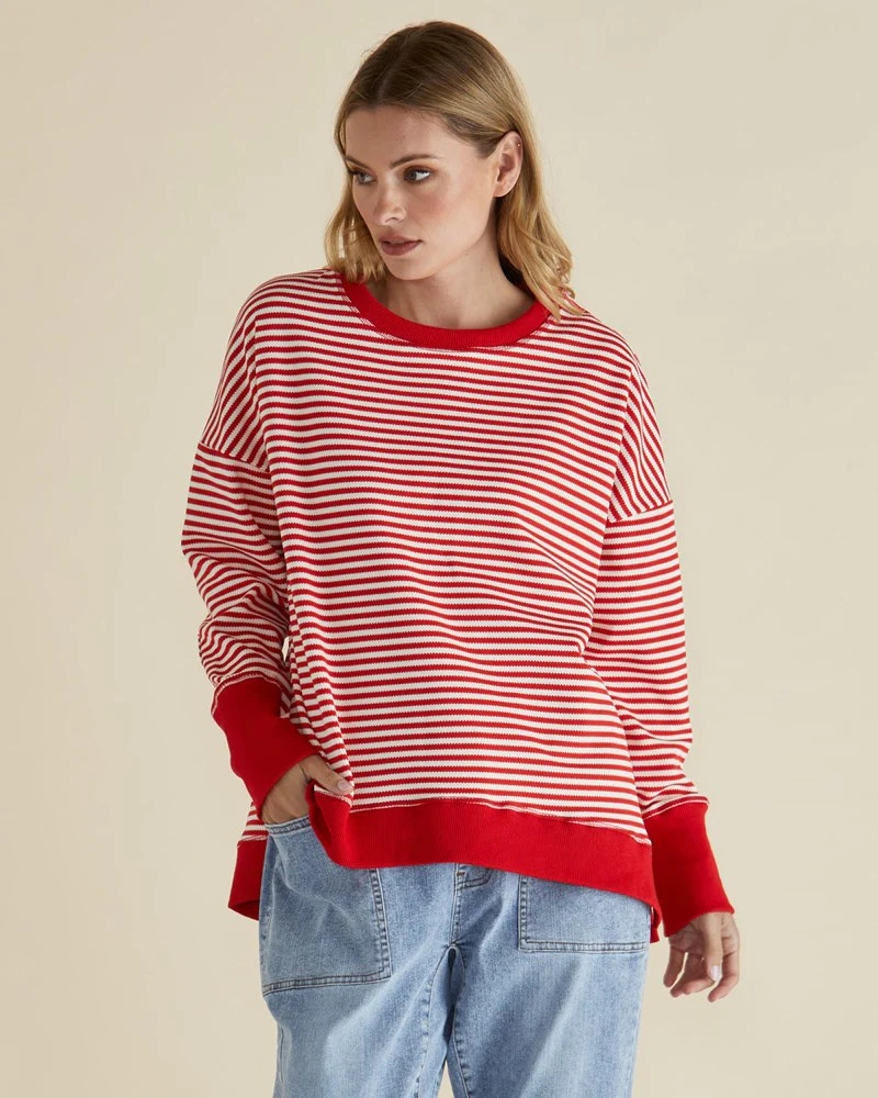 Cove Sweat - Red Stripe | Betty Basics (AU, NZ)