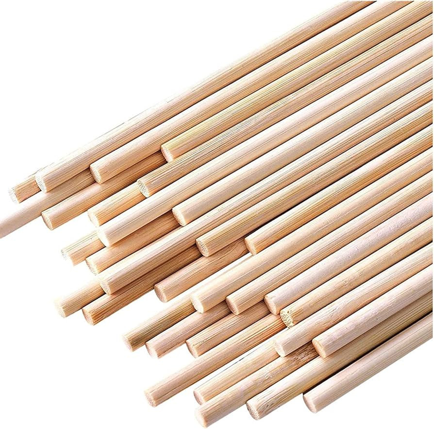 25PCS Dowel Rods Wood Sticks Wooden Dowel Rods - 1/4 x 12 Inch Unfinished Bamboo Sticks - for Cra... | Amazon (US)