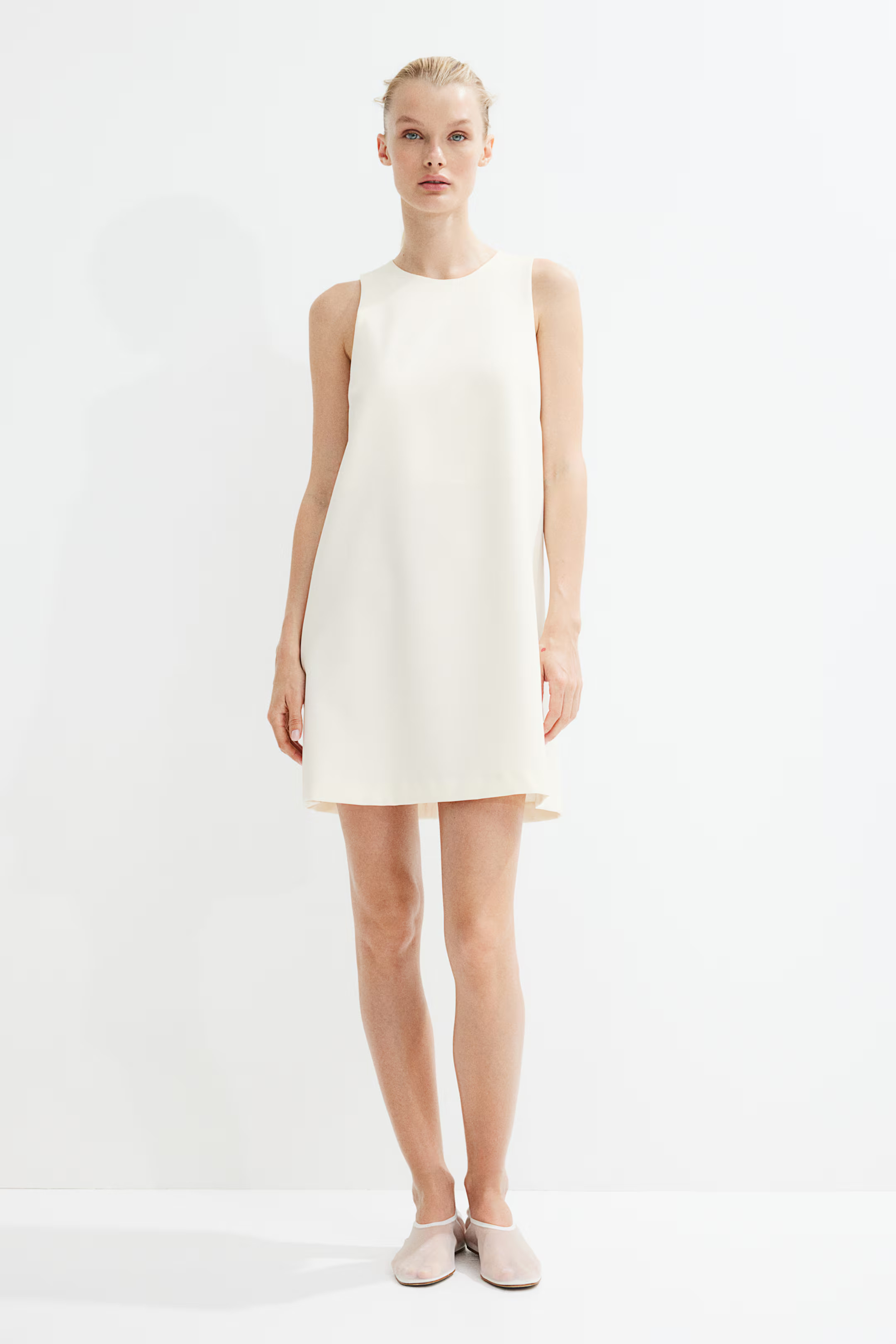 A-line mini dress - Cream - Ladies | H&M GB | H&M (UK, MY, IN, SG, PH, TW, HK)
