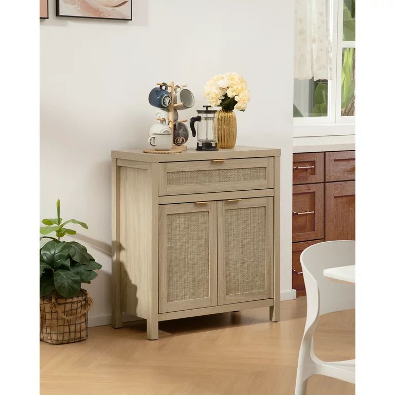 Surmoby Sideboard Buffet Cabinet with Rattan Decor Doors and Adjustable Shelves,Storage Cabinets ... | Walmart (US)