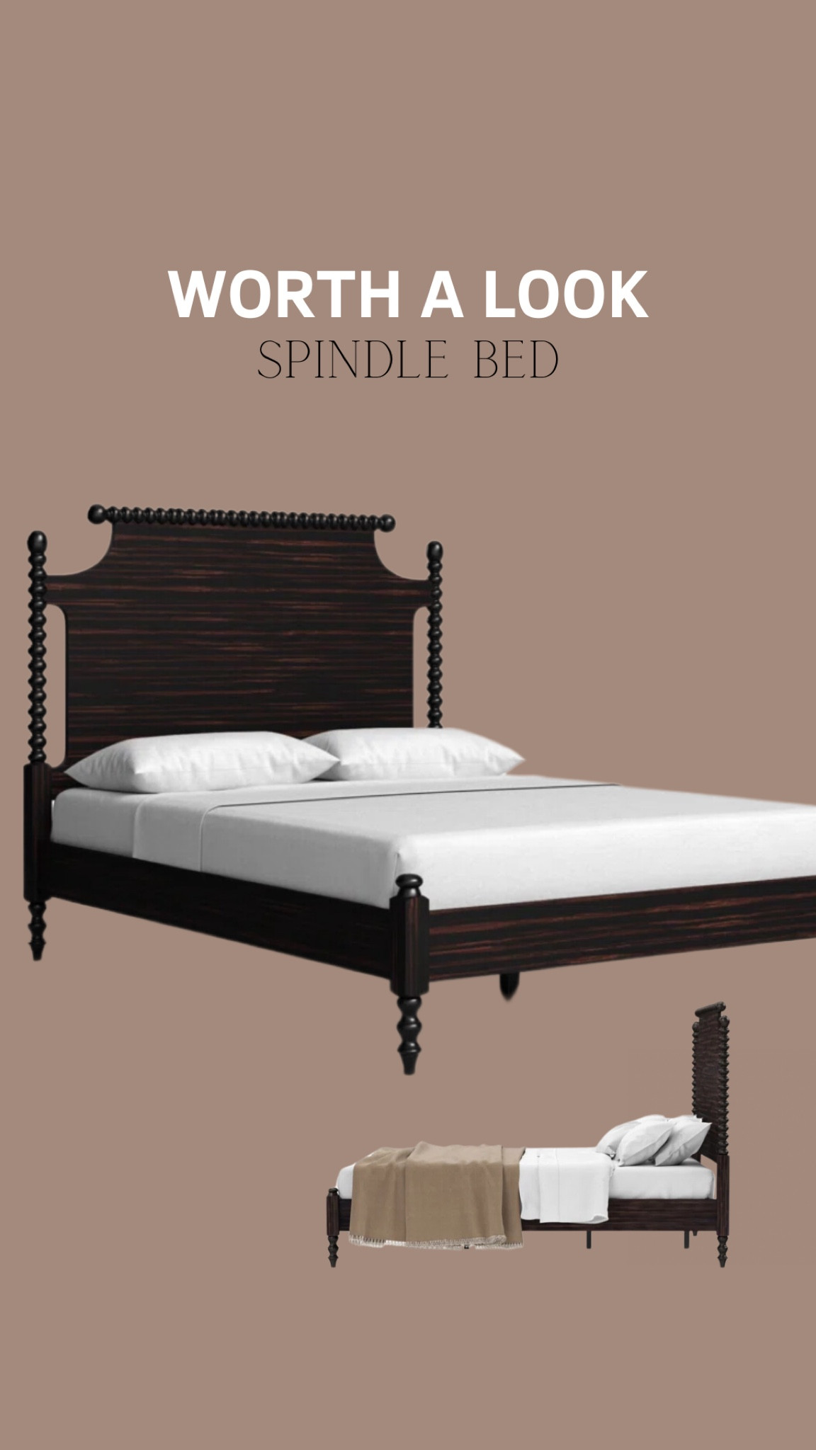 This gorgeous spindle bed is definitely worth a look. It comes in both king and queen size and comes in this dark oil rubbed bronze color as well as white. The dark bed frame would work beautifully in a modern traditional home and the white would be a stunner in a girls room or lake home. Definitely take a look if you’re on the hunt for a bed frame at a resonable price. 

#LTKHome #LTKStyleTip #LTKSaleAlert