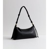 Black Faux Leather Knotted Handle Shoulder Bag New Look | New Look (UK)