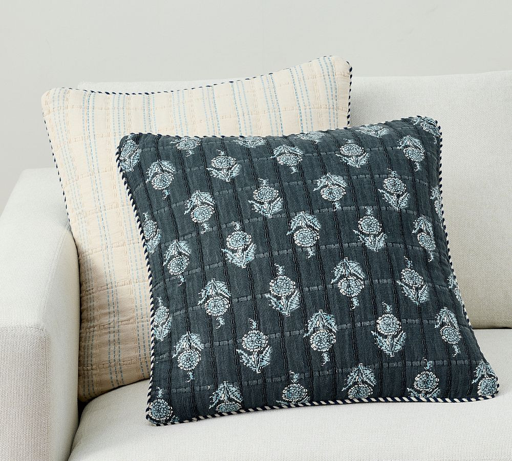 Ayla Printed Jacquard Reversible Pillow | Pottery Barn (US)