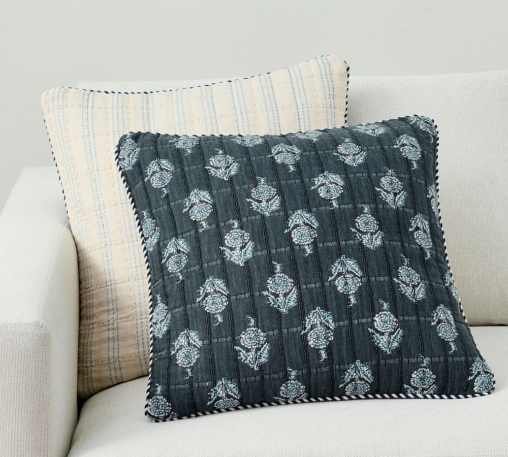 Ayla Printed Jacquard Reversible Pillow | Pottery Barn (US)