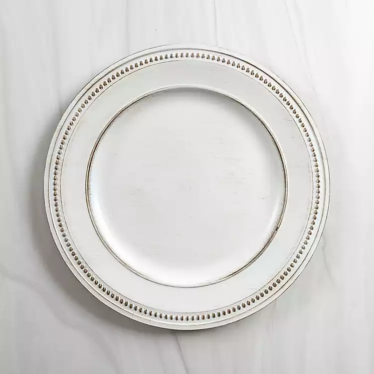 Dotted Cream Charger | Kirkland's Home