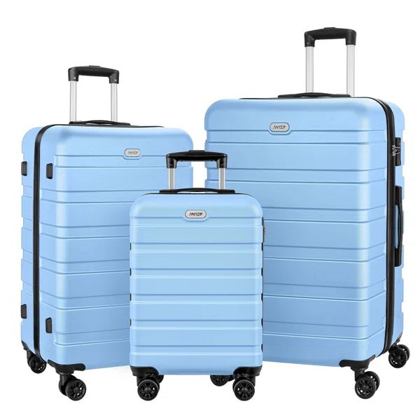 Luggage Sets 3 Piece Anyzip PC ABS Hardside Lightweight Suitcase With 4 Universal Wheels TSA Lock... | Wayfair North America