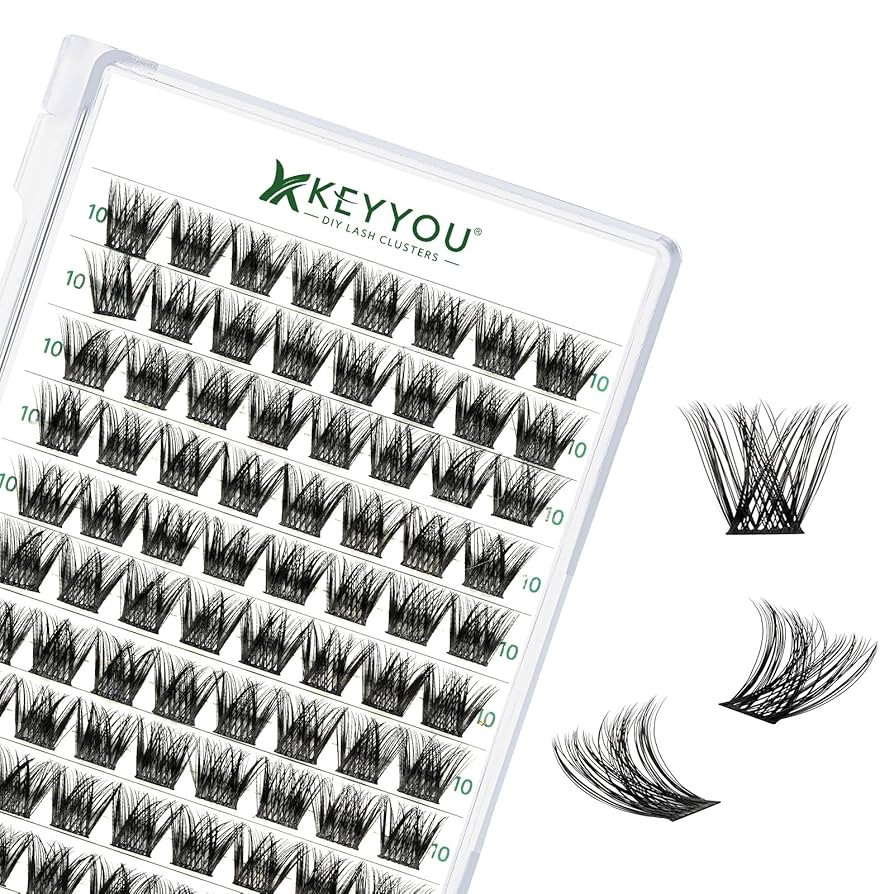Lash Clusters 96pcs Individual Lashes Y01 C Curl 10mm Eyelash Clusters KEYYOU Volume Wispy Lash E... | Amazon (US)
