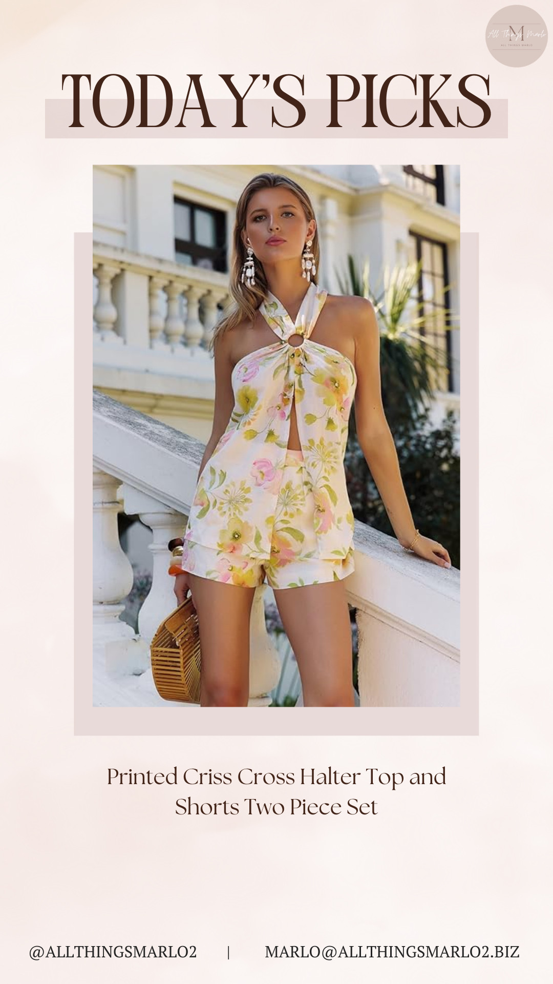 Printed Criss Cross Halter Top and Shorts Two Piece Set 

 #LTKSeasonal #LTKWorkwear #LTKTravel