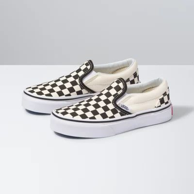 Vans Kids Checkerboard Slip-On (black/white) | Vans (US)