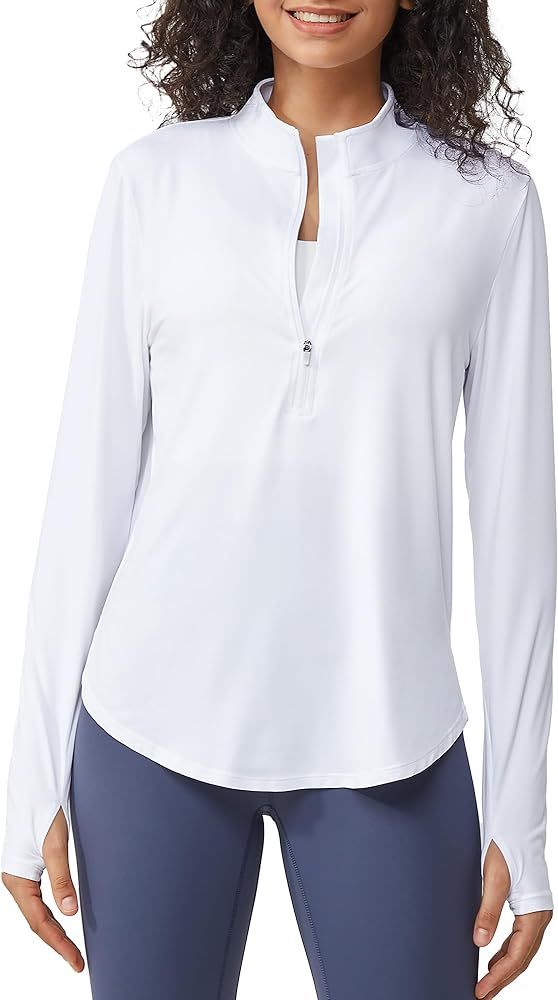 G4Free Womens UPF 50+ Sun Shirts Lightweight Golf Shirts Quick Dry Half Zip Workout Tops Running ... | Amazon (US)