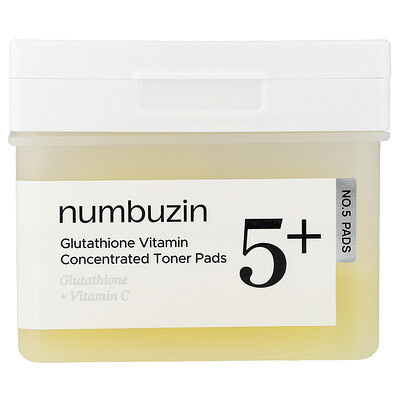 Numbuzin, No.5 Glutathione Vitamin Concentrated Toner Pads, 70 Pads, 6.08 fl oz (180 ml) | iHerb