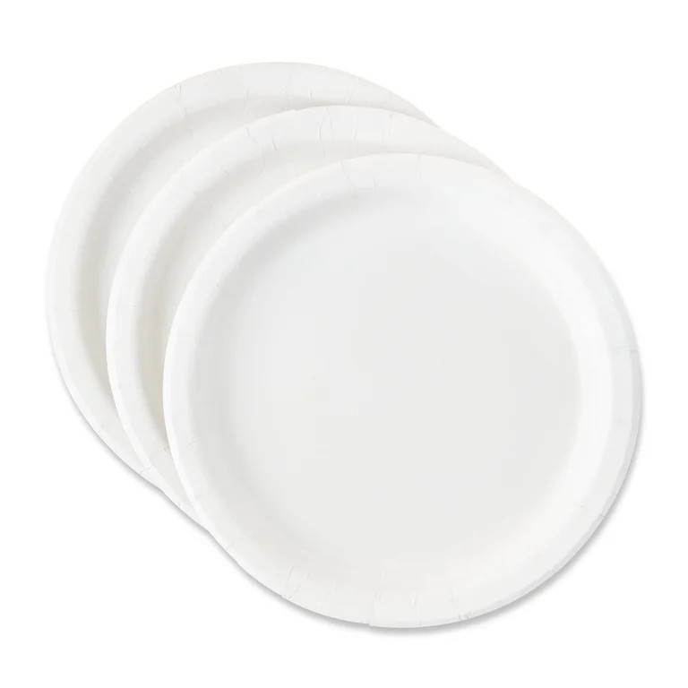 Disposable Paper Plates, 9", White, 20 Count, by Way To Celebrate - Walmart.com | Walmart (US)