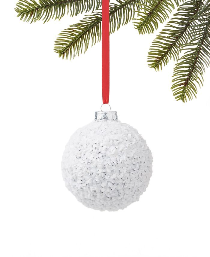 Holiday Lane Cozy Christmas Flocked White Sequin Ornament, Created for Macy's & Reviews - Shop Al... | Macys (US)