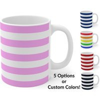 Pink Striped Mug - Custom Coffee Stripes Cup & White Bubblegum Mug | Etsy (US)