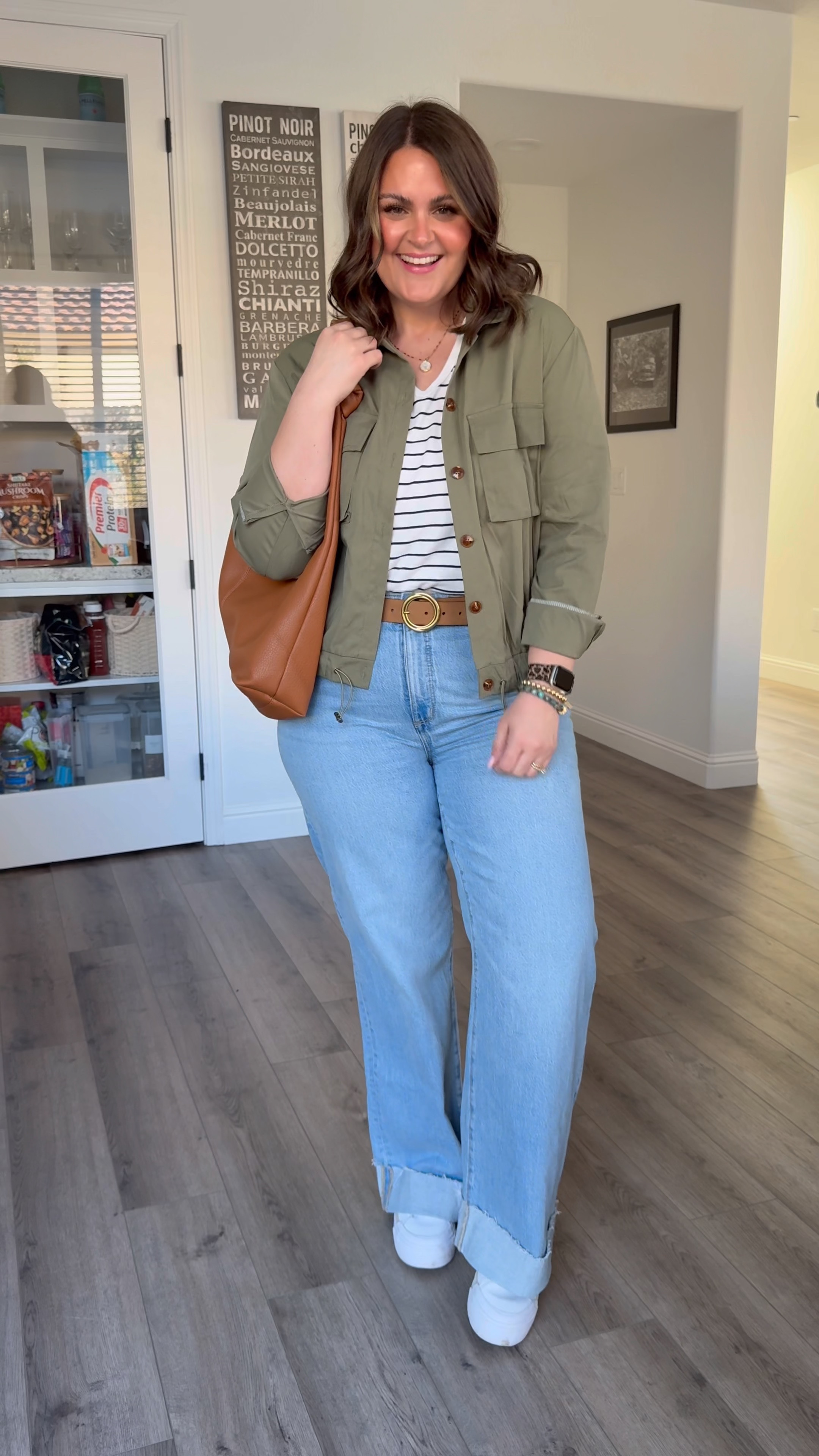 Easy weekend outfit. Wide leg jeans. Cuffed jeans. 

Pajamas, xl
Bra & undies, xl (code courtneyhamiltonfs15)
Jeans, 32
Shirt, large 
Jacket, xl
Shoes, 10 (true to size)
Necklace & bracelet code: courtney15

Midsize, size 14, Amazon finds, mom style inspo, casual outfit, finds under $60, outfit idea

#LTKMidsize #LTKStyleTip #LTKWatchNow