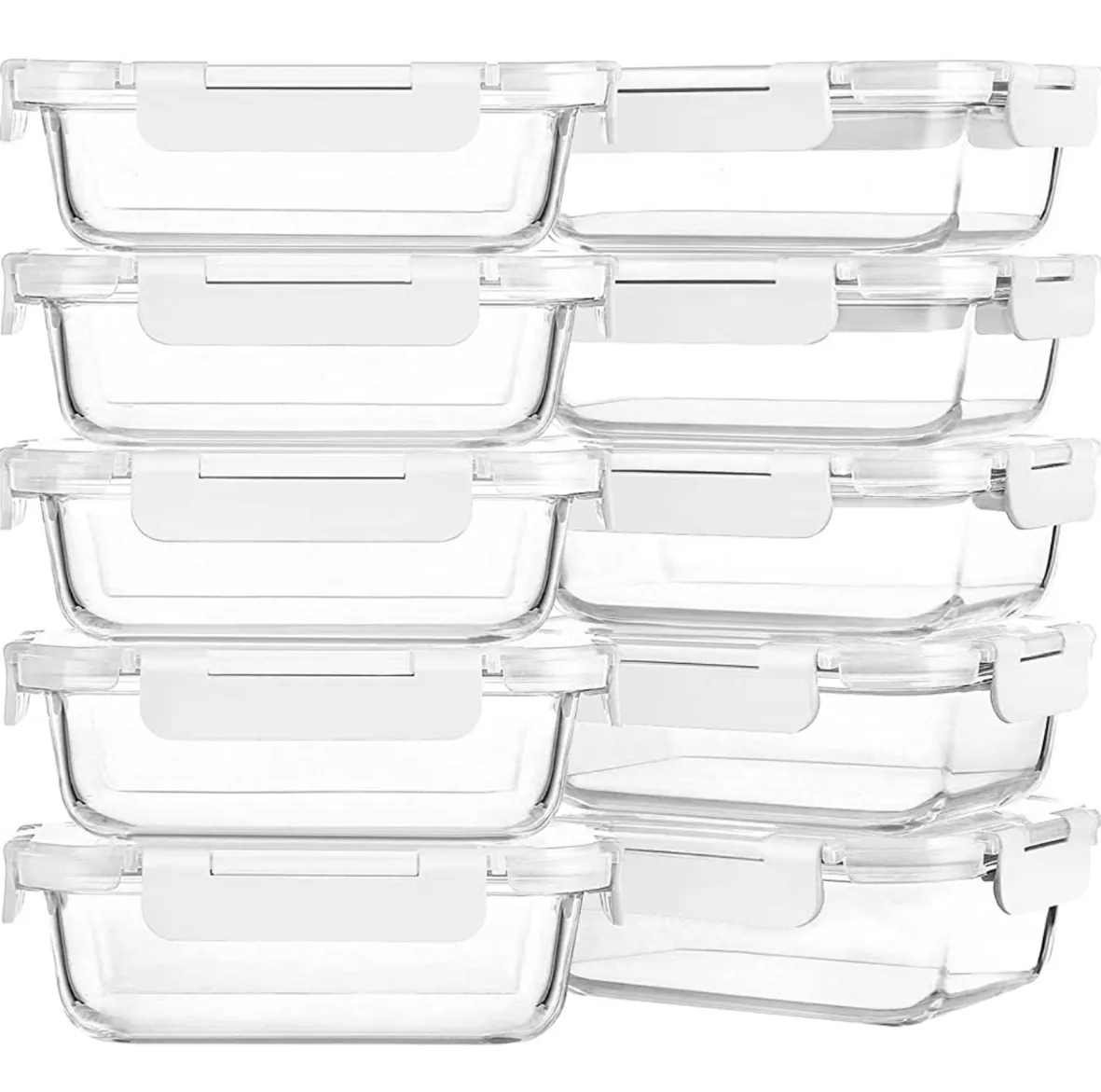 Glass Meal Prep Containers with Lids-Mcirco Glass Food Storage Containers