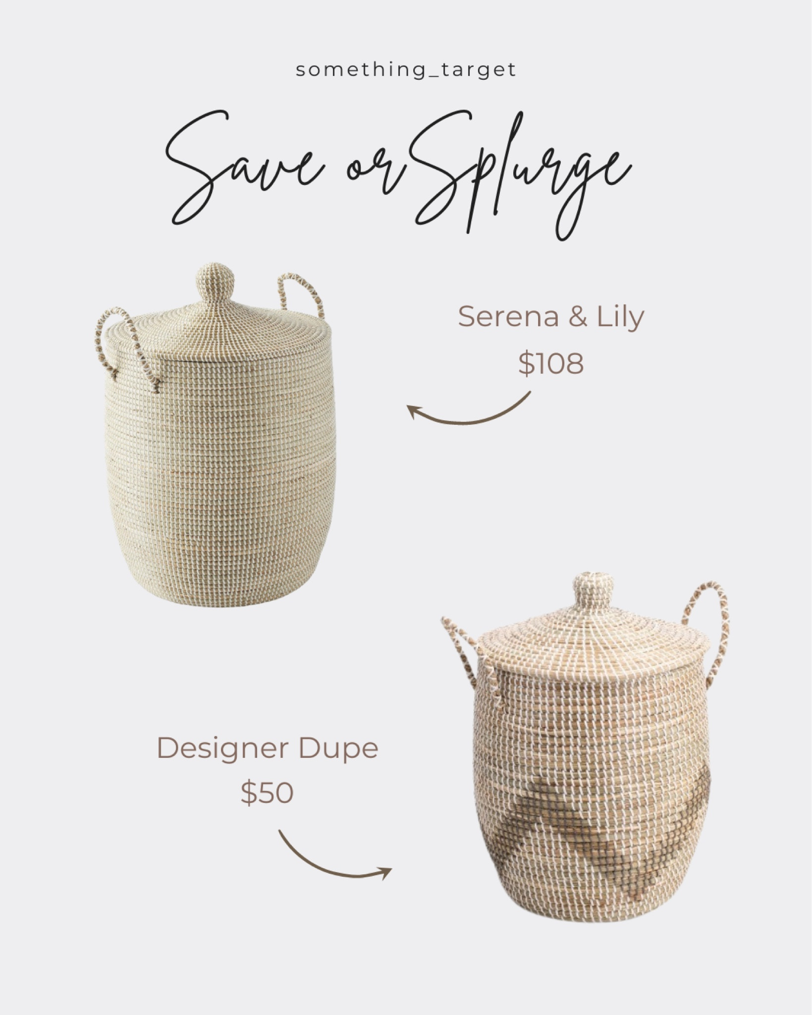 Sea grass basket save or splurge! Designer dupe at half the cost. Perfect basket for so many spaces! 

#LTKfamily #LTKhome #LTKbaby