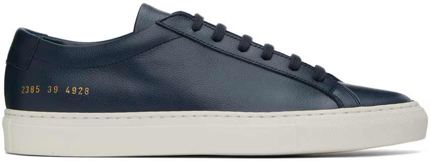 Common Projects - Navy Achilles Sneakers | SSENSE