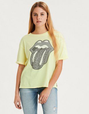 AE Neon Rolling Stones Graphic T-Shirt | American Eagle Outfitters (US & CA)