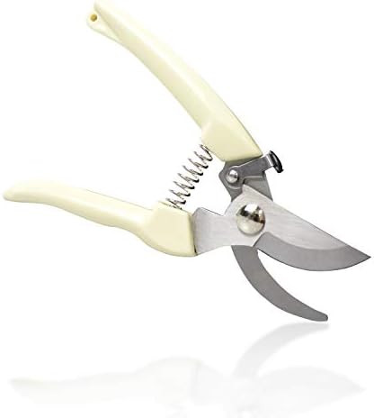 Kalim 7'' White Gardening Hand Pruner Pruning Shear with Bypass Stainless Steel Blades | Amazon (US)