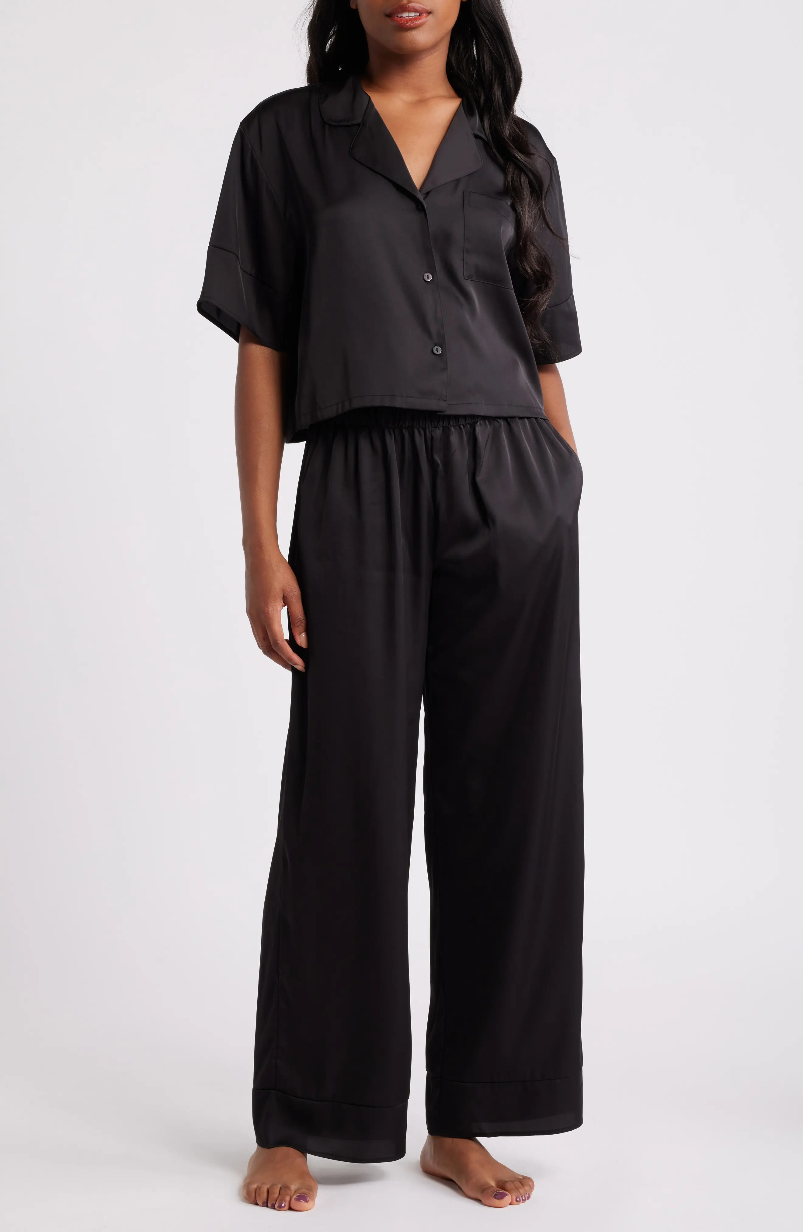 Boxy Everyday Satin Pajamas (Women) | Nordstrom | Nordstrom