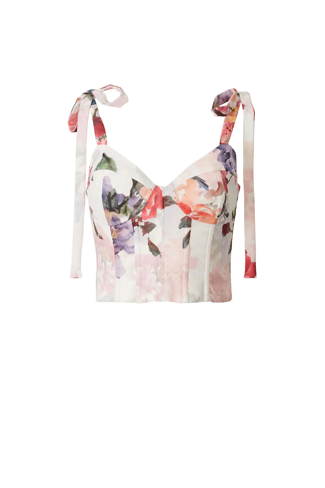 White Floral Bustier Top | Rent the Runway