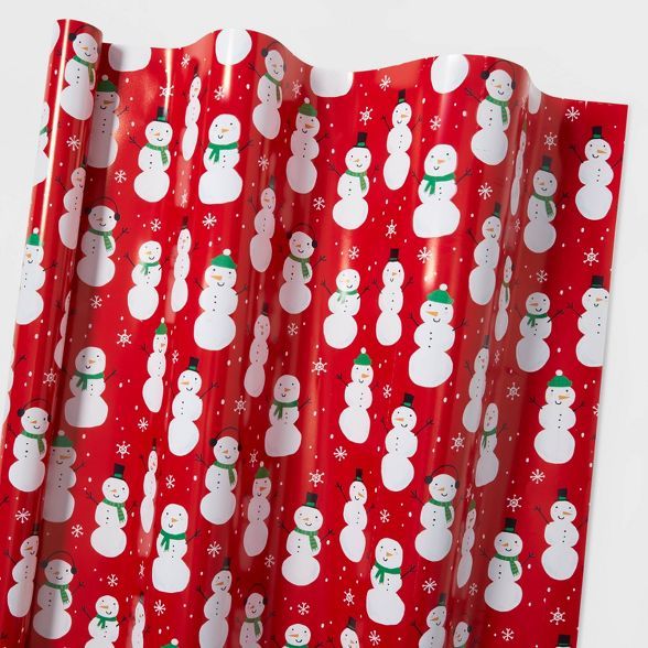 155 sq ft Happy Snowmen Gift Wrap - Wondershop&#8482; | Target