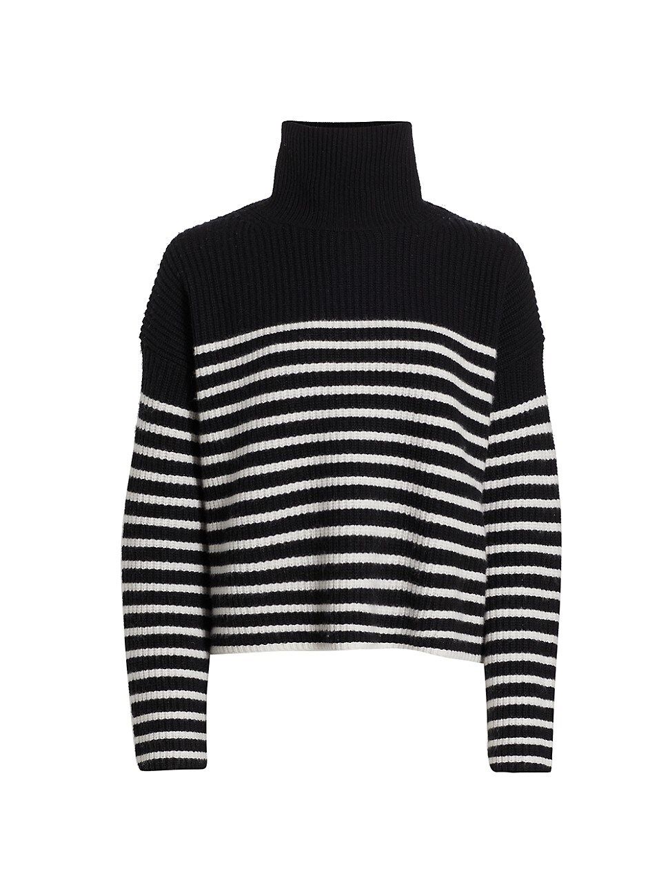 Women's Lusca Striped Turtleneck Sweater - Black Neutral White - Size XL | Saks Fifth Avenue