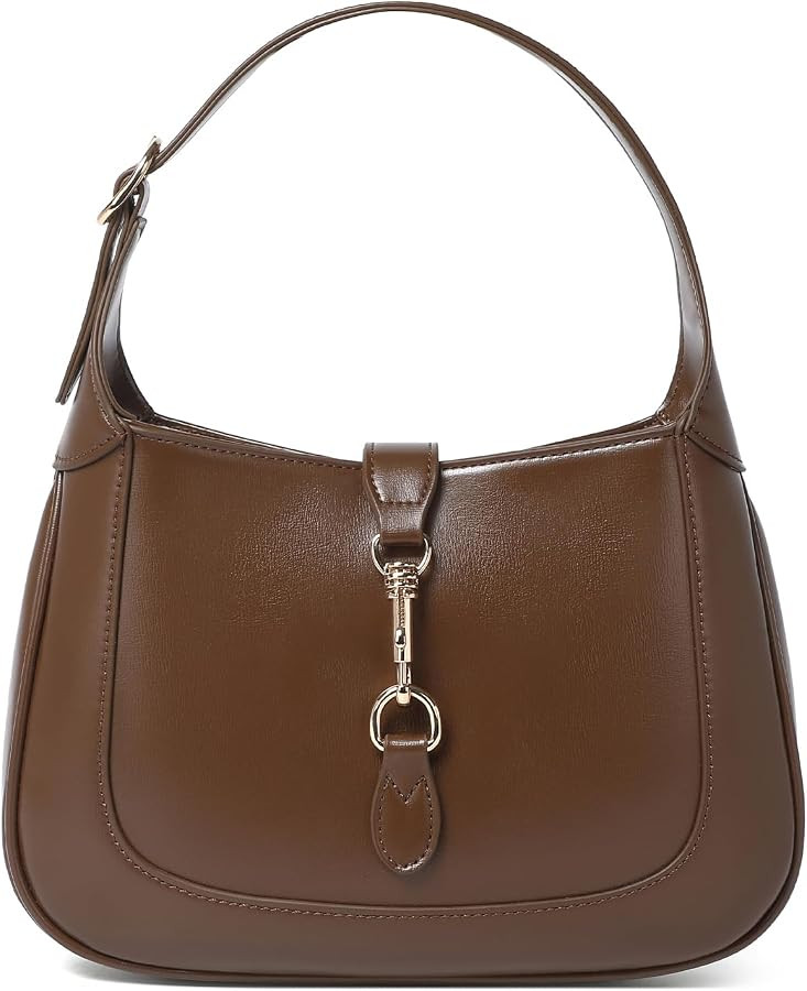 BAVERGE Shoulder Bag for Women, Soft Vegan Leather Purse Trendy Hobo Handbag Small Crossbody Bag ... | Amazon (US)