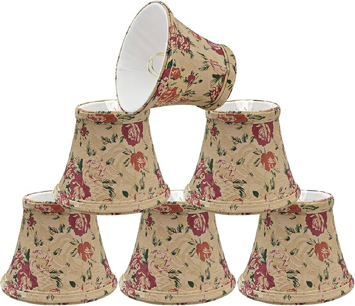 Aspen Creative 30005-6A, Bell Clip-On Chandelier Lamp Shade, Floral Print, 3" Top x 5" Bottom x 4... | Amazon (US)