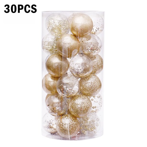 30pcs Christmas Ball Transparent Design Christmas Tree Hanging Ornament Balls Holiday Decoration,... | Walmart (US)