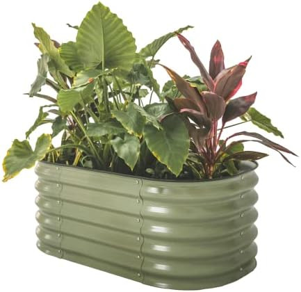 Vego garden 17" Tall Kids First Garden Bed 42" x 24" Raised Planter Box Outdoor Metal Galvanized ... | Amazon (US)