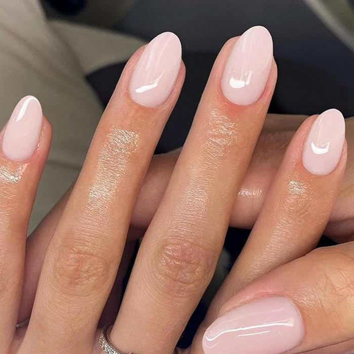 UNA GELLA 32Pcs Soft Gel Press on Nails - 16 Sizes Pastel Baby Pink Round Glue on Nails, Oval Reu... | Amazon (US)
