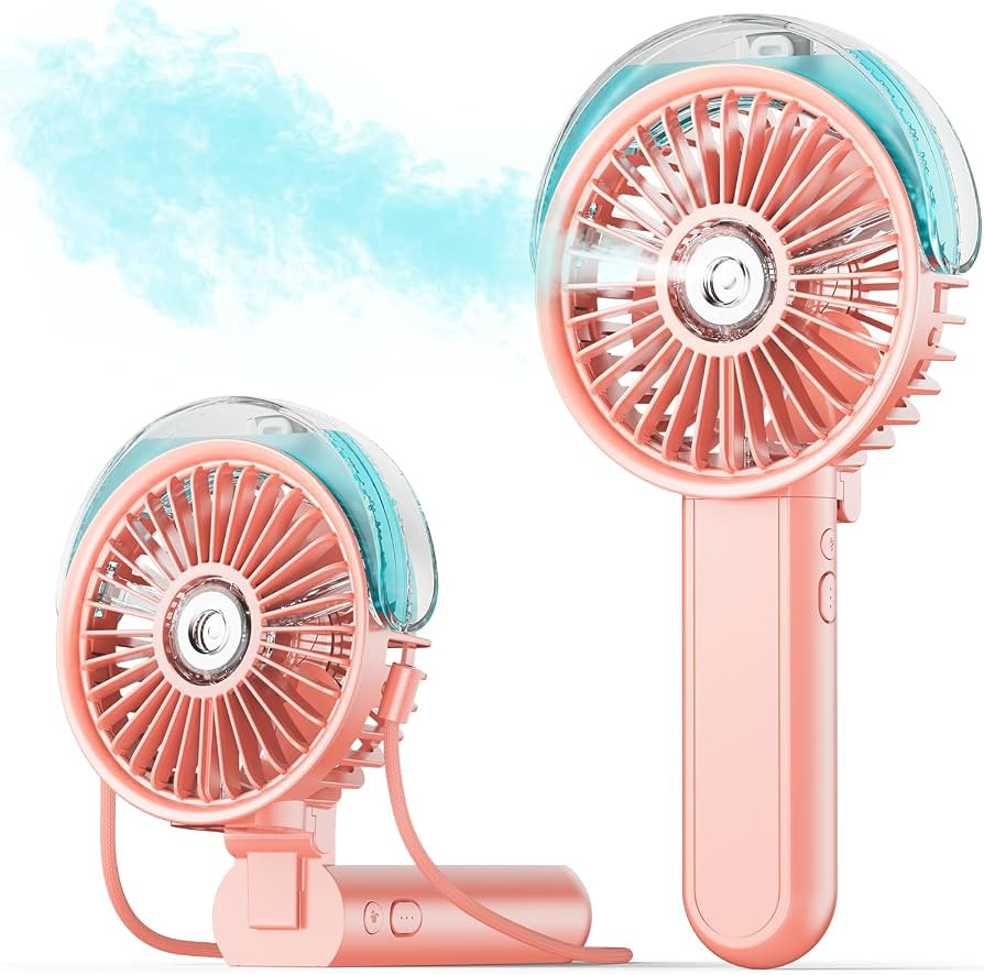 SWEETFULL Portable Misting Fan - 180\u00b0 Foldable Handheld Personal Fan with Mist Spray, 3 Spee... | Amazon (US)