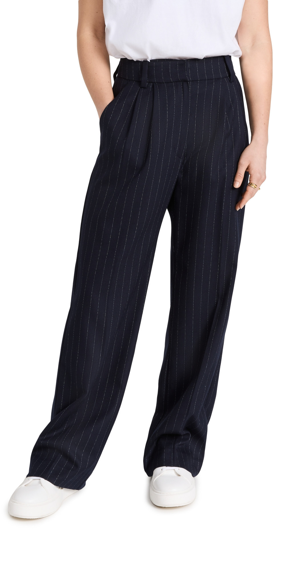 Favorite Daughter The Favorite Pants Petite Navy Pinstripe 2 | Shopbop