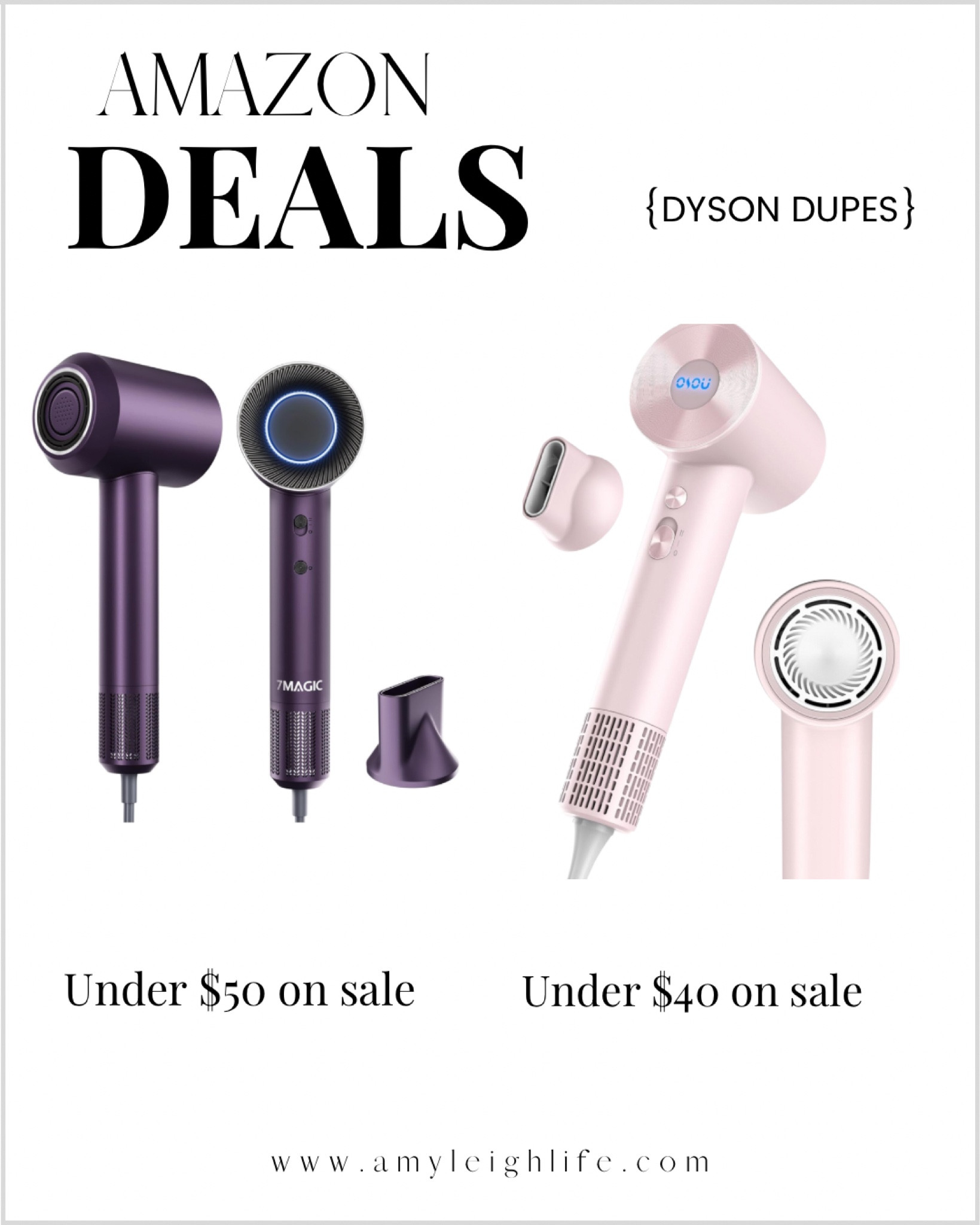 Hair dryers with good reviews and budget friendly. Currently on sale. 

Dyson dupe hairdryer, Dyson dupes, hairdryers, hair dryer, Amazon sale finds, Amazon must haves, mom gift ideas, holiday gifts, Christmas gifts, gift guide women, gift guide teens
Prices can change 

#LTKGiftGuide #LTKSaleAlert #LTKFindsUnder50