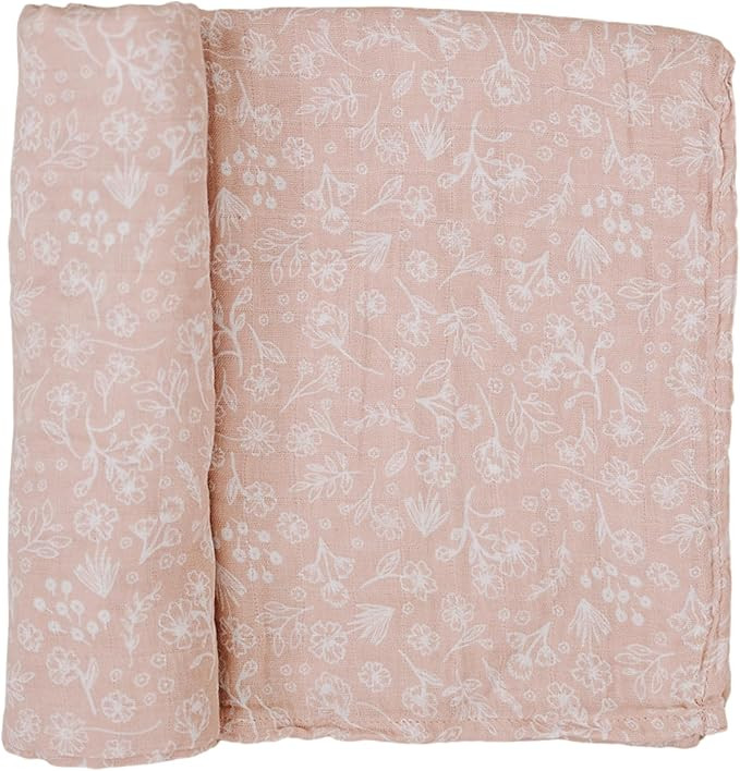 Mebie Baby Wildflower Muslin Swaddle, Modern and Neutral Swaddle Blanket for Baby Girl or Boy, So... | Amazon (US)