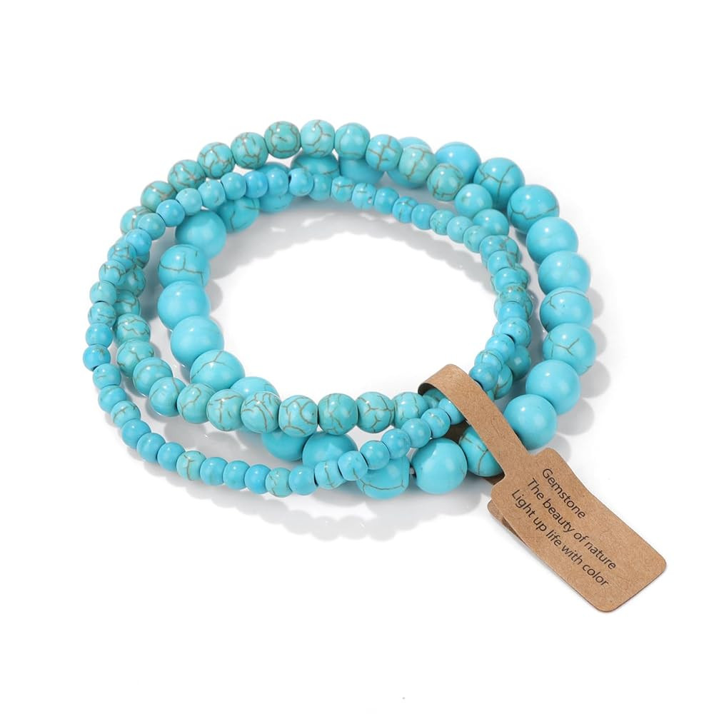 3 PCS Healing Crystal Bracelets for Women 8mm Natural Stone Beaded Stretch Bracelet Amethyst Jewe... | Amazon (US)