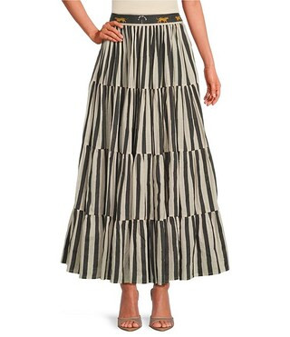 Mo Maya Sonoran Stripe Tiered Maxi Skirt | Dillard's | Dillard's