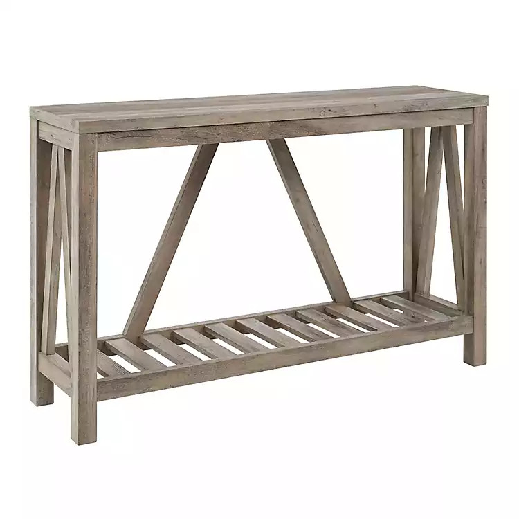 Gray Wash A-Frame Console Table | Kirkland's Home