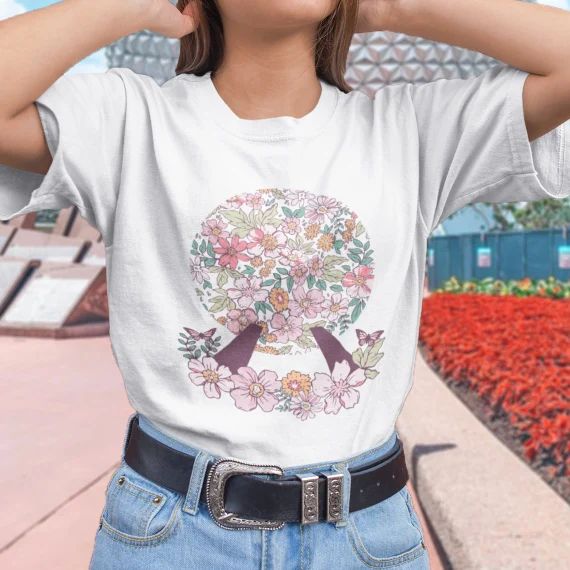Epcot Floral Spaceship Earth T-Shirt | Etsy | Etsy (US)