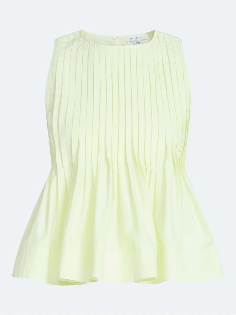 Free Assembly Women's Sleeveless Pintuck Peplum Top, Sizes XS-XXL | Walmart (US)