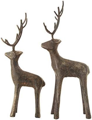 Creative Co-Op Metal Standing Deer Figures and Figurines, 13.25", Grey | Amazon (US)