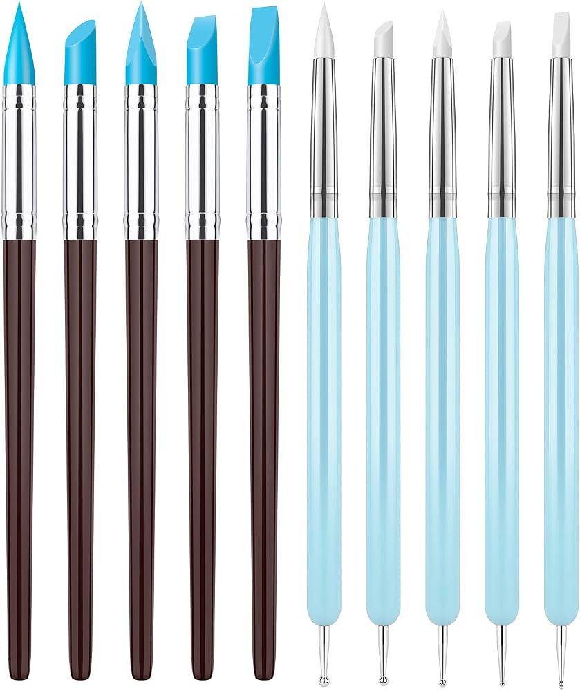 Clatoon 10Pcs Silicone Clay Sculpting Tool, Modeling Dotting Tool & Pottery Craft use for DIY Han... | Amazon (US)