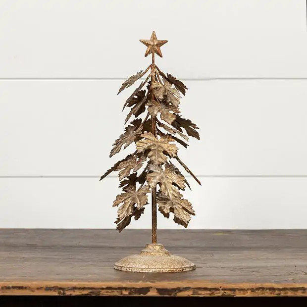 Aged Gold Maple Leaf Holiday Tree | Antique Farm House