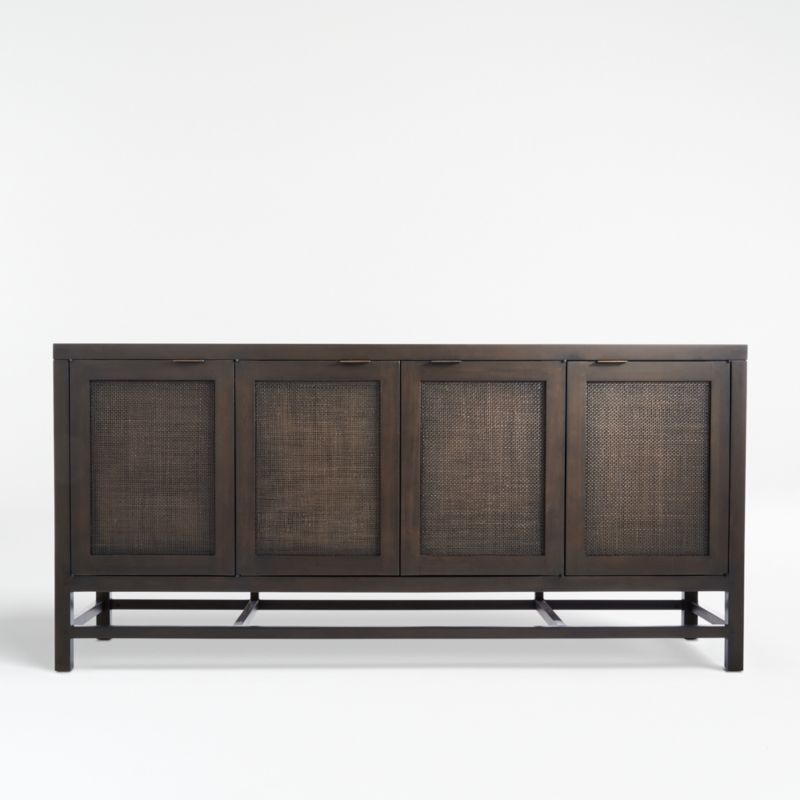 Blake 68" Dark Brown Teak and Rattan Media Console/TV Stand with Storage + Reviews | Crate & Barr... | Crate & Barrel