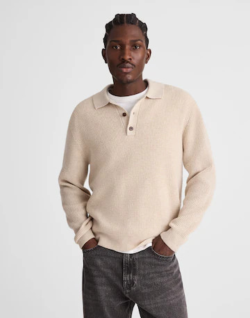 Waffle-Knit Sweater Polo | Madewell