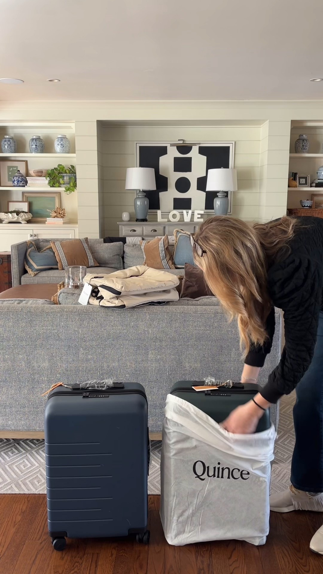 Researched tons of luggage options and landed on this carry on from Quince and a smaller carry on from Calpak ✈️ 💙